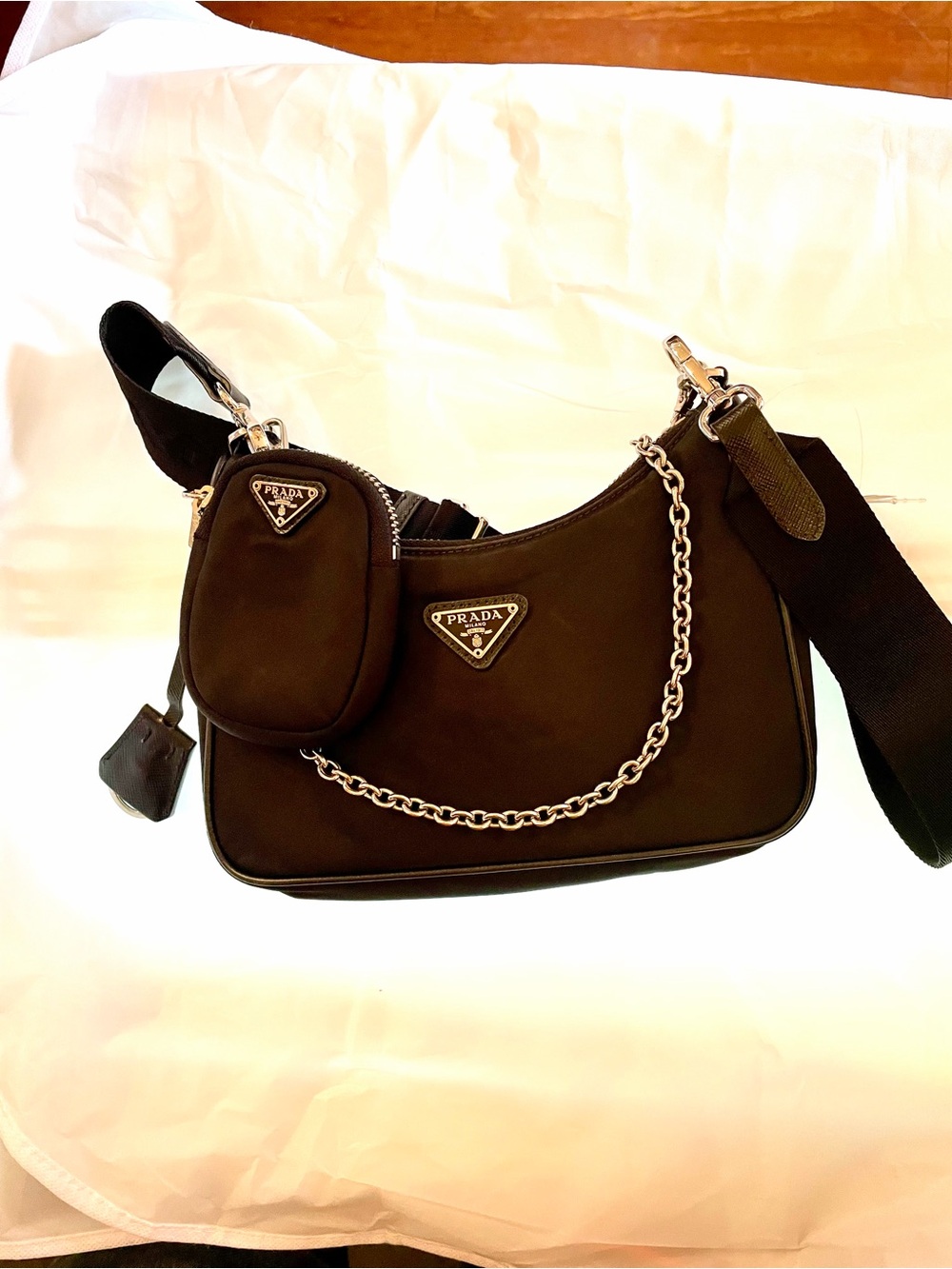 Prada Black Nylon Shoulder Bag cross body Re-Edition 2005